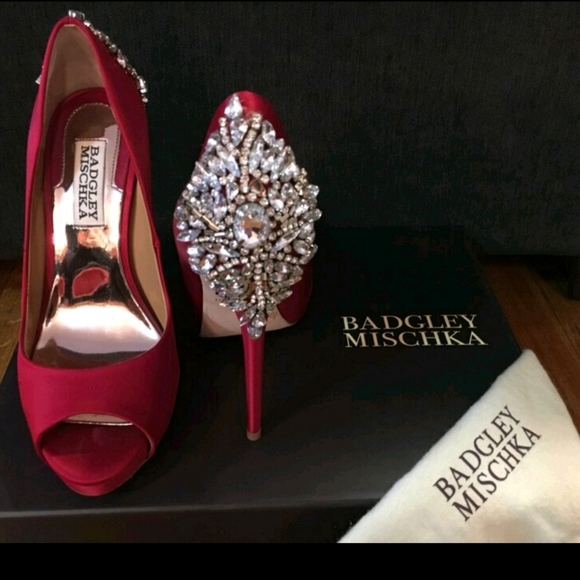 Shoes - Badgley Mischka Kiara Pumps - Red 5.5